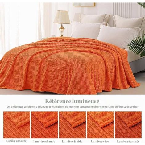 Whale Flotil Couverture Poire 130x170 cm Pid Canapé Jeté de Canapé en Microfibre Jacquard,Couverture 130x170cm Orange COUVERTURE (1/5)