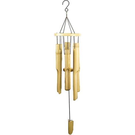 Windspiel aus Holz für den Außenbereich, Bambus-Windspiel mit einem wunderbar tiefen Klang für Terrasse, Garten und Zuhause, schöner natürlicher Klang, 81 cm (32 Zoll)