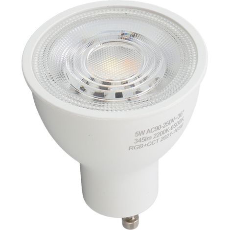 Ampoule LED à variation intelligente Tuya ABS GU10 5W RGBWW avec télécommande pour chambre à coucher, 90-250 V CA (1/5)