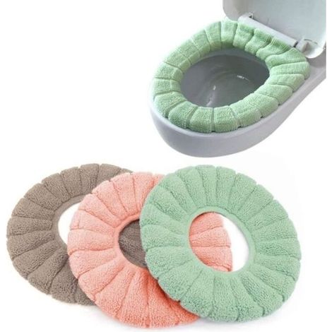 3PCS Multicolored Warm Toilet Seat Cover Protective Toilet Bowl Cover Toilet Lid Seat Cover for Toilet Seat (1/4)