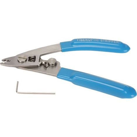 Pince à dénuder pour fibres optiques, haute sécurité, précision, portable, 3 trous, pour techniciens, électriciens et installateurs (bleue) (1/5)