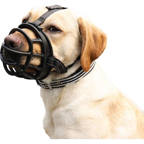 Grille buccale respirante en silicone pour chiens moyens et grands, empêche les morsures, les mâchonnements et les aboiements (L)