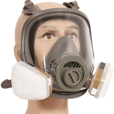 6800 Masque respiratoire intégral, casque de protection faciale pour peindre, vapeur et poussière organiques, deux types de connecteurs (1/3)