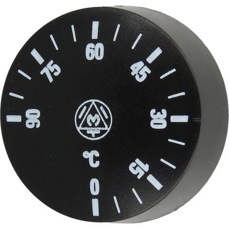 Bouton rotatif diamètre 42 mm pour thermostat réglable de 0 - 90 °C