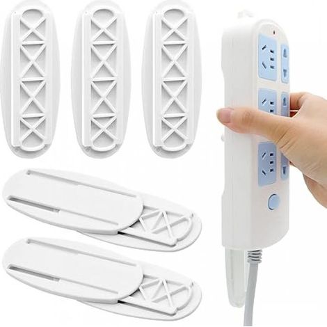 Steckdosenleistenhalter, 6er-Pack selbstklebender Steckdosenleistenhalter, Überspannungsschutzhalter