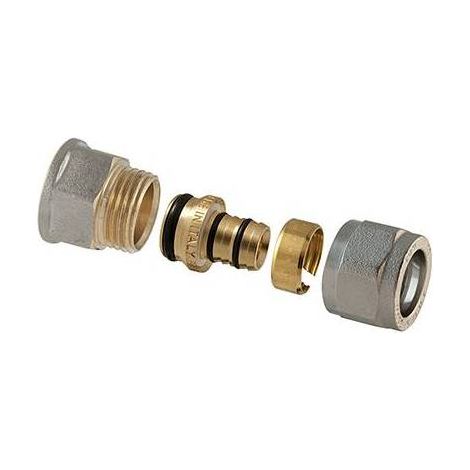 RACCORDO DIRITTO FEMMINA A COMPRESSIONE P/MULTISTRATO 2PZ ASSEMBLATO 3/4 x 1" - 26 (3,00)