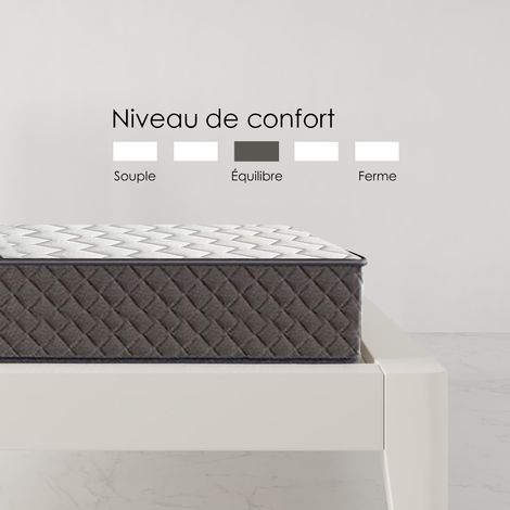Teeno – Matelas mémoire de forme 160x200cm – Épaisseur 26cm – 7 zones de confort – Soutien ergonomique – Mousse haute densité respirante