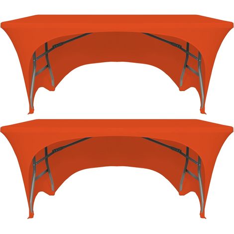 2 Pack 6ft Spandex Table Cover for Rectangular Tables with Open Back Elastic Washable Rectangular Tablecloth for Banquet Wedding (1/5)