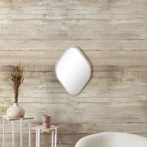 Miroir - HOME DECO FACTORY - Elio - Design - Destructuré - Marron (1/4)