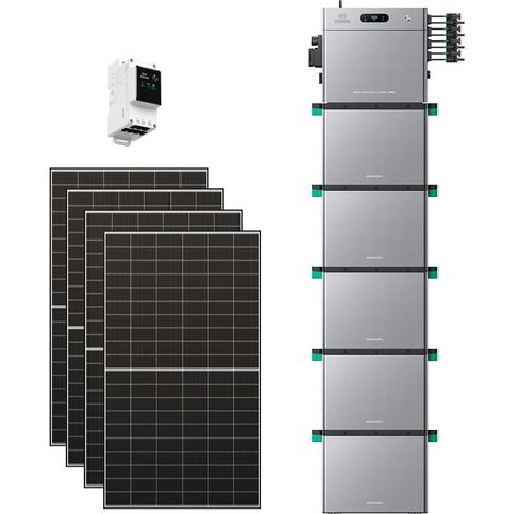 Zendure SolarFlow 2400 Pro - Batterie Solaire 2400W AC, PV 4800W, 2.4-16.8kWh, Plug & Play, IP65, avec Compteur intelligent 3CT, avec 5xAB3000L (14.4 kWh), avec 515Wx4 Panneau Bifacial
