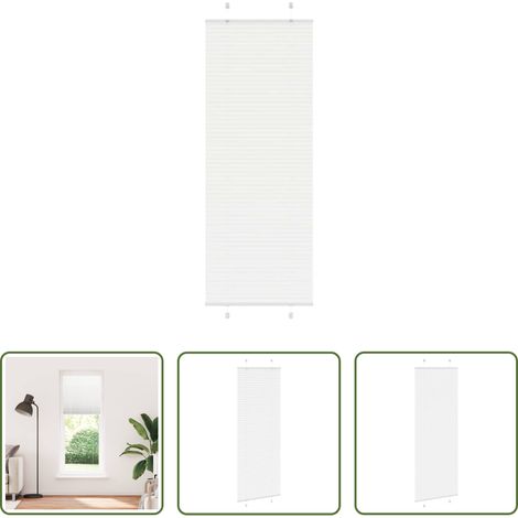 Fensterrollos -  Plissee Weiß 75x200 cm Stoffbreite 74,4 cm Polyester (1/5)