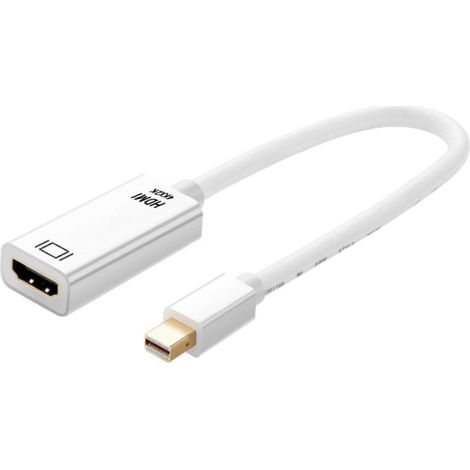 Adaptateur Mini DisplayPort vers HDMI, convertisseur Mini DP (compatible Thunderbolt) vers HDMI 4Kx2K, câble plaqué or, idéal pour les professionnels. (1/5)