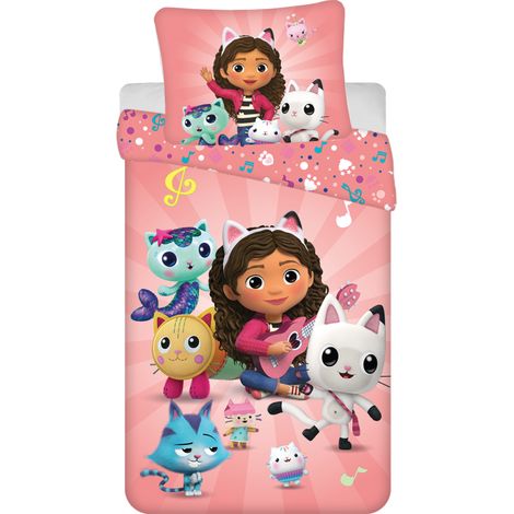 Maison de poupée Gabby - Parure de lit enfant 140 x 200 cm en coton