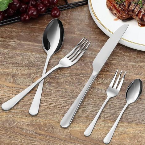 Fourchette - Acier Inoxydable Alimentaire - Pour Dîner Salade Dessert Pâtisserie - 16 Pièces (1/5)