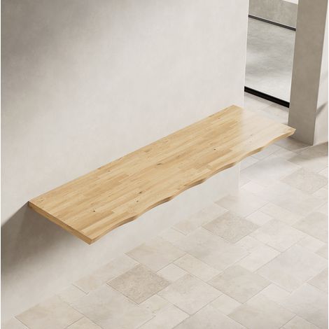 Tablero de madera 160 x 38 x 3,8 cm, color madera natural, baño FloraGrace (1/5)