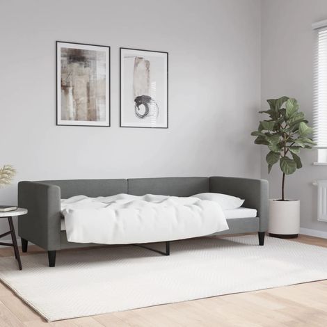 vidaXL Letto da Giorno Grigio Scuro 80x200 cm in Tessuto (1/5)