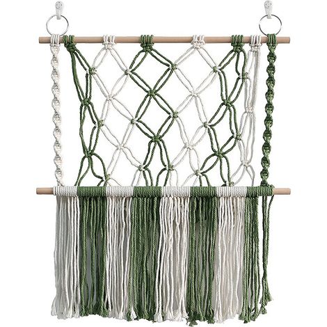 [Alfombra tejida a mano] - [Cesta para guardar juguetes] - Tela de algodón estilo nórdico [Verde 55 x 60 cm] - Decoración de pared y almacenamiento para la habitación infantil (1/5)