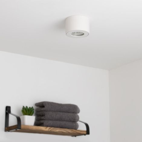Flacher Aufbaustrahler rund IP44 Deckenleuchte - Farbe: weiß - LED Leuchtmittel: Ohne (1/5)