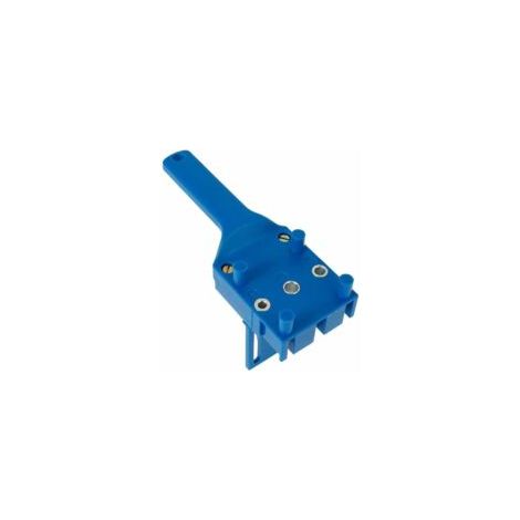 Plantilla de perforación para espigas 1, guía de perforación para espigas de madera con tope paralelo, kit de plantilla para espigas con herramienta de centrado de espigas de 6 mm/8 mm/10 mm (azul) -