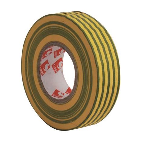 NASTRO PVC ISOLANTE SCAPA - GIALLO VERDE MM 19 ML 25- 10 pezzi
