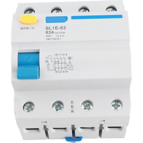 BL1E-63 3P N 63A 230V 30mA Fehlerstromschutzschalter – Hohe Ausschaltleistung, kompakte Größe und Überlastschutz für Wohn- und Ingenieurprojekte. (1/4)