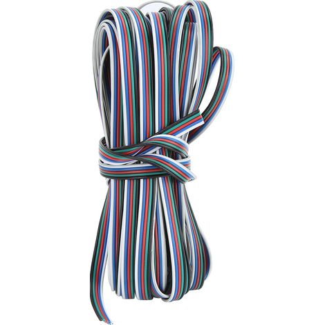 Câble D'extension 5 Broches Pour Bande Lumineuse Rgbw - Fil En Cuivre Pur 22awg - Longueur 20m - Connexion Contrôleur Et Amplificateur (1/5)
