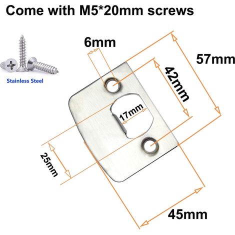 Plaque de gâche en acier inoxydable (lot de 4), plaques de sécurité pour serrure à mortaiser de porte, ASIN B0899RSBSC, B0B24Q159W (1/4)