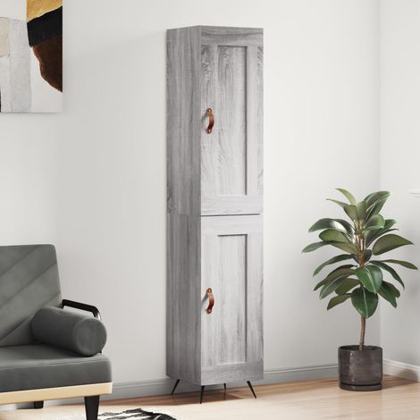 Buffet haut，Buffet de salon，Commode Meuble de rangement，Style Industriel Sonoma gris 34,5x34x180 cm Bois d'ingénierie VNWE157224 (1/5)