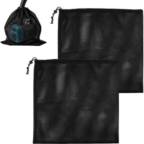 2 Pcs Sacs Filtrants pour Pompe De Bassin, Sac en Filet de Filtre de Pompe d’Étang avec Cordon de Serrage, Sac Filet Filtre Durable pour Protéger la Pompe, Sac Filtrant pour Pompe de Bassin 47X 47cm (1/5)