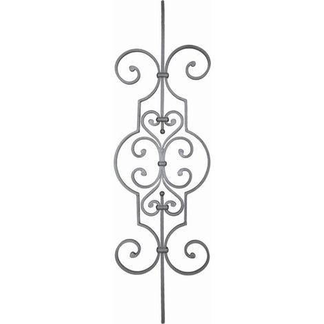 Deco Fer Forge – Panneau décoratif en fer forgé 1000x290 mm – Base 16x8 mm – Décor 670 mm pour embellissement intérieur et extérieur
