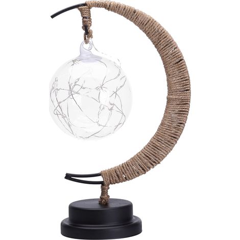 Lampe Décorative Étoile Lune - Lampe de Table en Fer Forgé - Éclairage Doux USB - Idéal Chambre Salon Bureau - 1 Pièce (1/2)