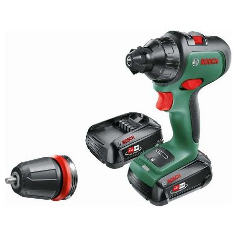 Trapano avvitatore BOSCH AdvancedDrill 18 + 1 mandrino + 2 batterie da 2,5 Ah + caricabatteria - 06039B5006