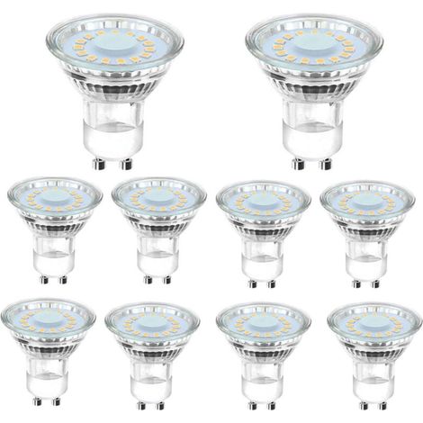 Lot De 10 Ampoules LED GU10 4W Équivalent 50W Blanc Lumière Jour 6500K Angle 120° (1/4)