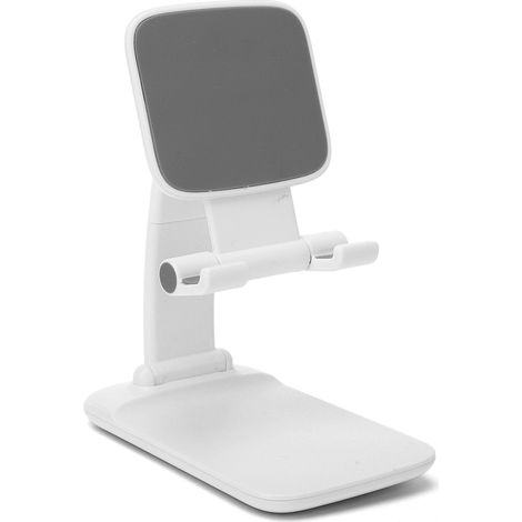 Support téléphone réglable pour visioconférence, support tablette de bureau blanc en plastique (1/5)