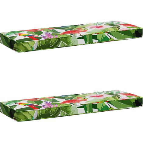 2-teilige Bankkissen VUGHT 2 stk. 100 % Polyester Mehrfarbig vidaXL