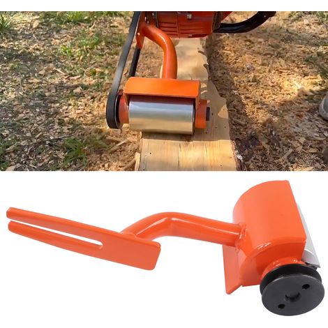 Écorceuse/décapeuse de bûches - Accessoire amélioré pour tronçonneuses Husqvarna et STIHL, outil d'écorçage du bois intégré en alliage d'aluminium avec 6 lames allongées pour le traitement du bois. (1/5)