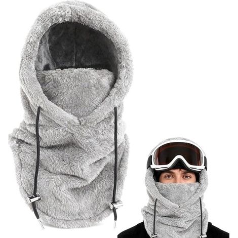 Bonnet, écharpe et masque 3 en 1 - Gris - Bonnet polaire - Coupe-vent (1/5)