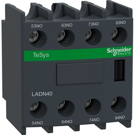 Ladn40 Schneider - Bloc De Contacts Auxiliaires 4no - Montage Frontal - à Vis - Tesys D (1/4)