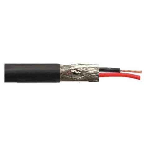 Câble audio 1 paire , 0,22 mm² Blindé Tresse de cuivre étamé, Multiconducteur, gaine Noir