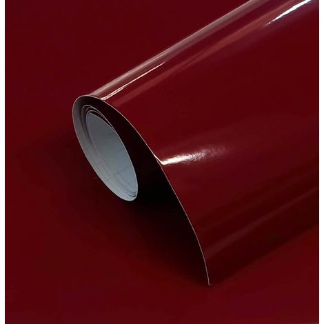 Vinyle adhésif décoratif grenat brillant 60 x 300 cm pour meubles, cuisine, murs, fenêtres, travaux manuels papier adhésif décoratif (1/5)