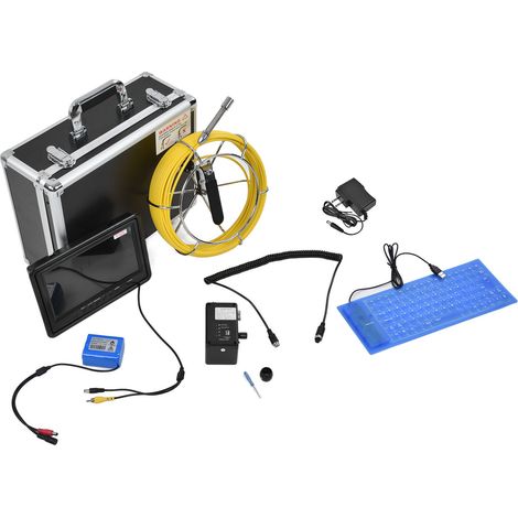 Endoscope tuyau 9 pouces LCD 4500mAh, caméra inspection 6LED 30m/98.4ft, vidéo canalisation avec prise US 100-240V (1/5)