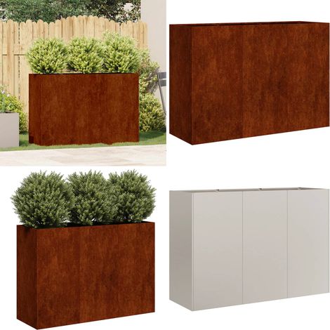 vidaXL Pflanzkübel Rostig 120x40x80 cm Wetterfester Stahl (1/5)