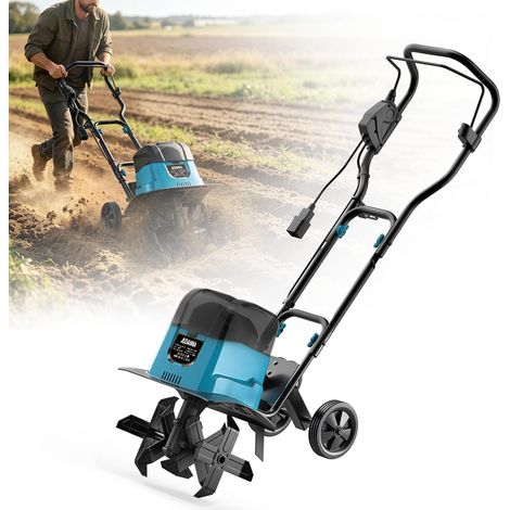 Motoculteur électrique sans fil, motoculteur électrique, largeur de travail 36 cm, profondeur de travail 18 cm, moteur sans balais 1600 W (sans batterie) (1/5)