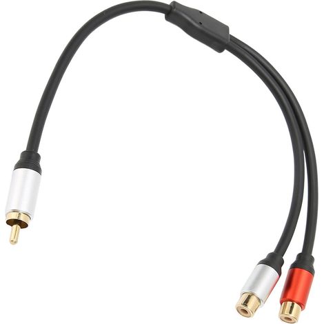 Câble d'extension AUX en Y avec 1 prise RCA mâle vers 2 prises RCA femelles, adaptateur stéréo pour lecteur DVD, TV ou ordinateur portable (1/5)