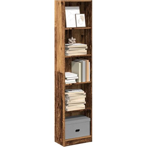 vidaXL Libreria Legno Antico 40x24x176 cm in Legno Multistrato