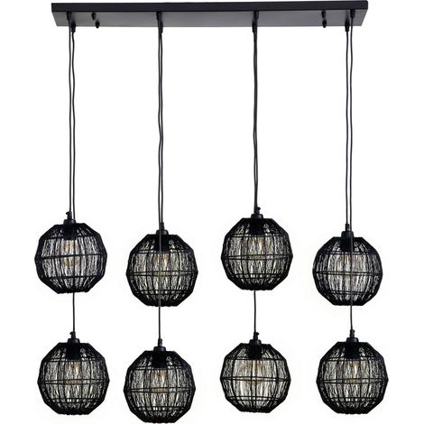 Globo - lámpara colgante - Hermi II - negro - metal - gran (1/2)