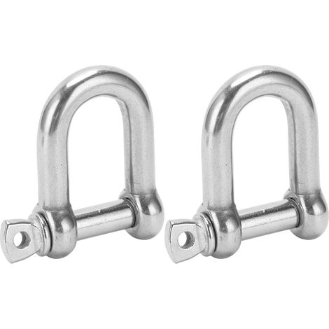 Lot de 2 manilles à vis M14 en acier inoxydable 304, robustes, en forme de D, pour bracelets en paracorde (1/5)