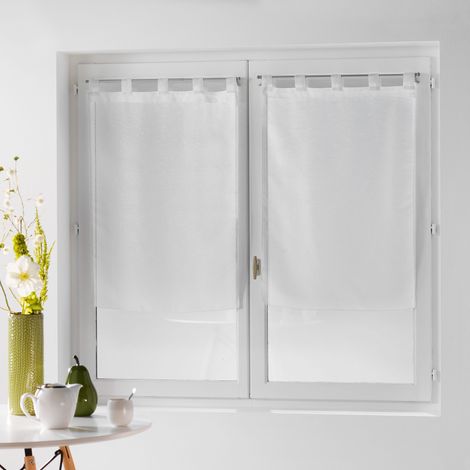 Douceur D'Intérieur – Paire de voilages droits à passants 60x120 cm – 100% polyester – Laisse passer la lumière – Prêt-à-poser