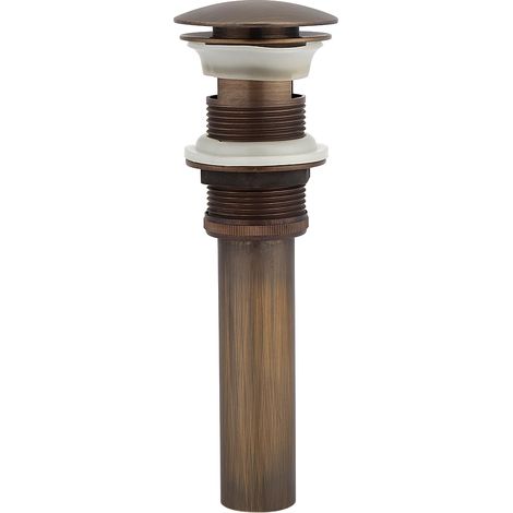 Bonde de vidange en laiton massif à clapet pour évier de cuisine ou de salle de bain, avec trop-plein, style antique (1/5)