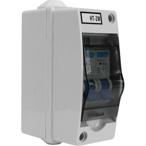 Disjoncteur bipolaire MCB miniature, disjoncteur différentiel, boîtier de distribution étanche 230 V 6 A 32 A (1/5)